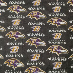 Baltimore Ravens Fabric Material NFL Football Team Sewing Sew Black 71x57"